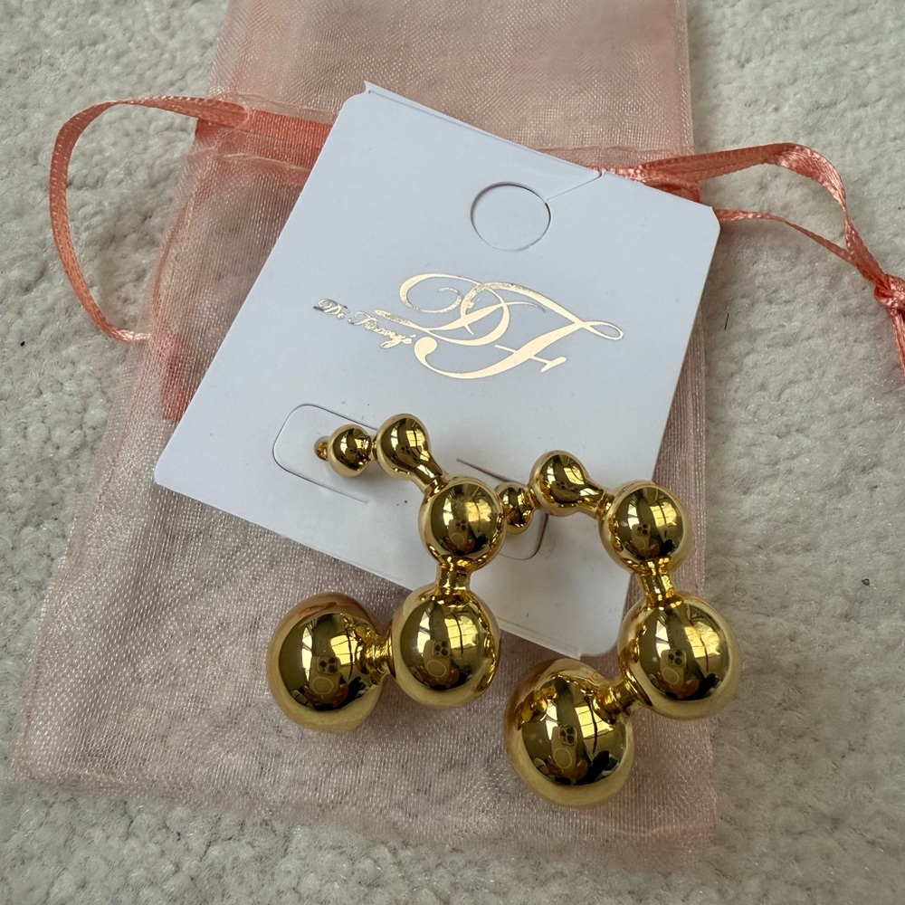 Brand New Gold Hoop and Ball Earrings